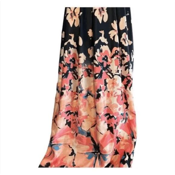 Betsy Adam Prom Dress Evening Grown Blue top, Floral skirt Faux 2 Piece w/ Mesh - Picture 6 of 8